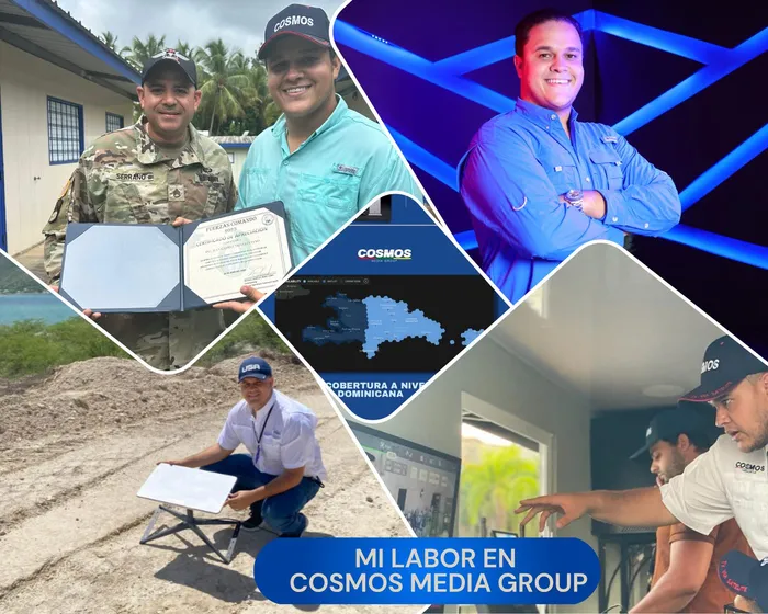 Collage del trabajo de Jean en Cosmos Media Group